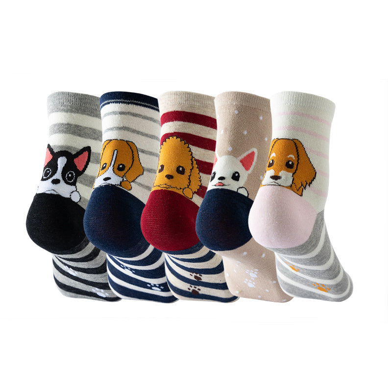 Womens Cat Socks Cute Gifts Animal Soft Breathable Thin Cotton Casual Crew Socks 5 Pairs