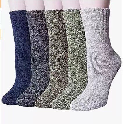 5 Pairs Womens Vintage Cozy Crew Socks Soft Cute Neutral Cotton Socks Exquisite Patterns Socks Gift