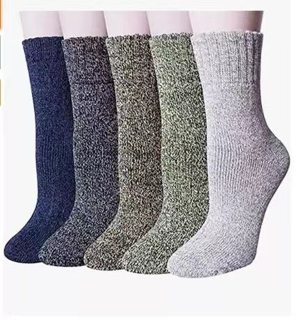 5 Pairs Womens Vintage Cozy Crew Socks Soft Cute Neutral Cotton Socks Exquisite Patterns Socks Gift