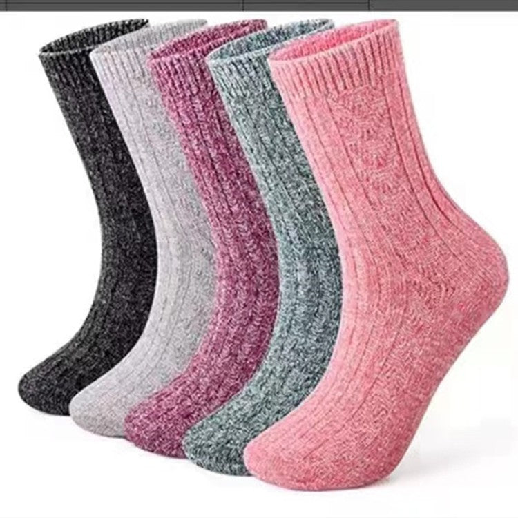 5 Pairs Womens Vintage Cozy Crew Socks Soft Cute Neutral Cotton Socks Exquisite Patterns Socks Gift