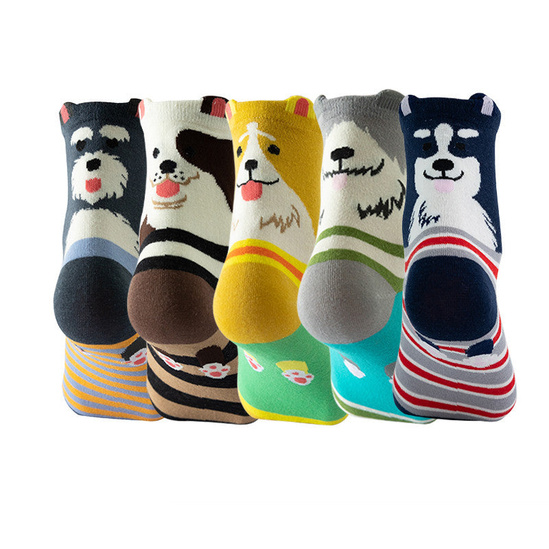 Womens Cat Socks Cute Gifts Animal Soft Breathable Thin Cotton Casual Crew Socks 5 Pairs