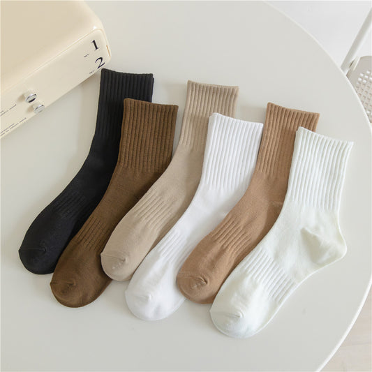 5 Pairs Womens Crew Socks Thin Cotton Socks Above Ankle Crew Socks Soft Cotton Bootie Socks