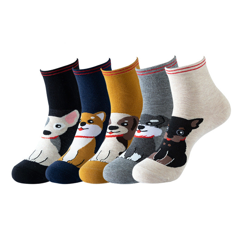 Womens Cat Socks Cute Gifts Animal Soft Breathable Thin Cotton Casual Crew Socks 5 Pairs